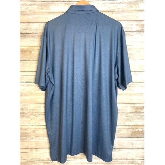 Callaway Mens Opti-Dri XL Polo Shirt Blue Striped Short Sleeve Golf Attire - Picture 7 of 8